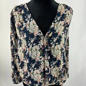 Lucky Brand Sawyer Floral Wrap Top Medium